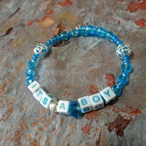 "Its a boy" memory wire bracelet